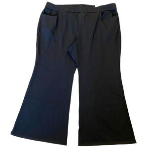 Lane Bryant Plus Size 28P Ponte Boot Cut Pant Black Pull On Career Stretch